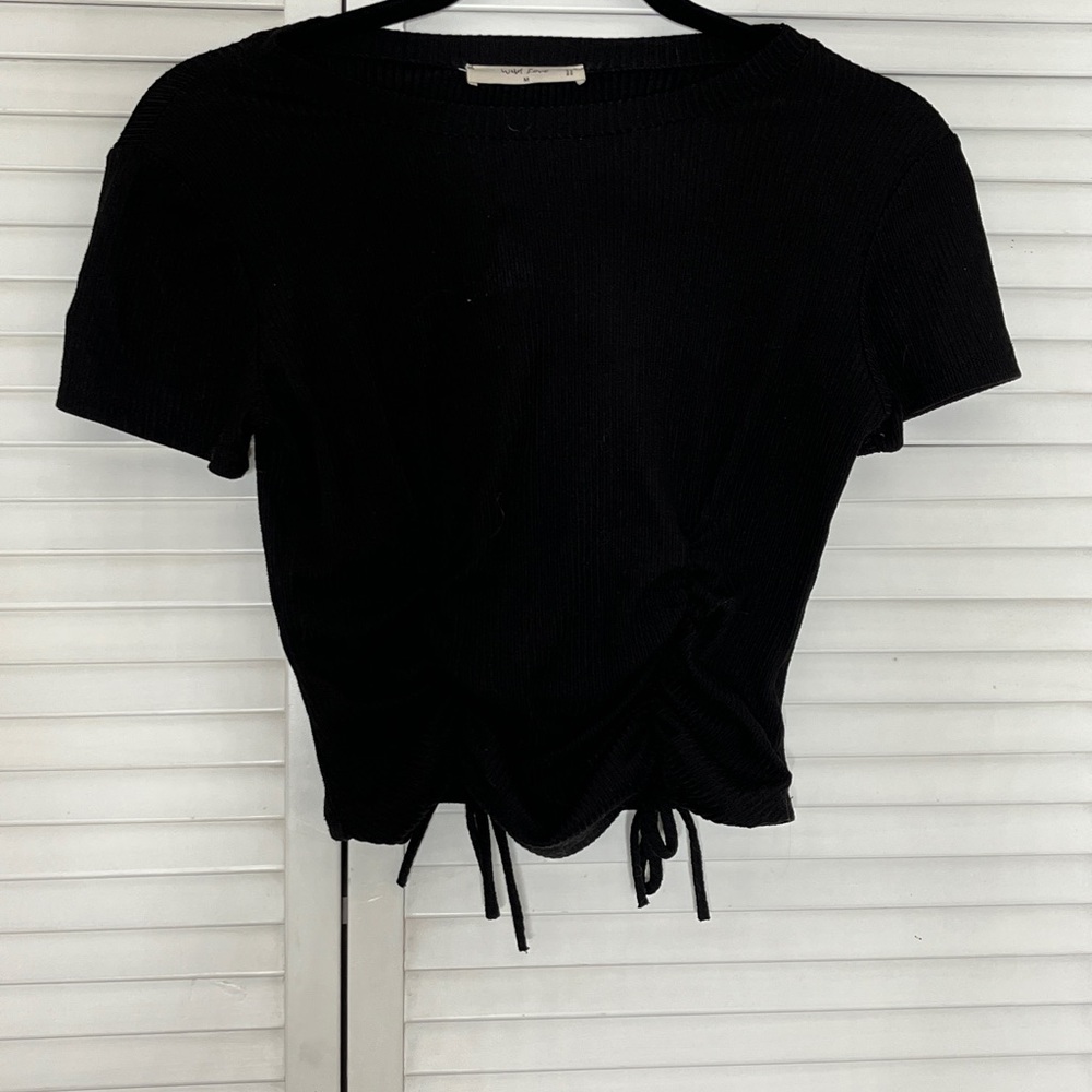 Elegant Black Short Sleeve Women's Top
